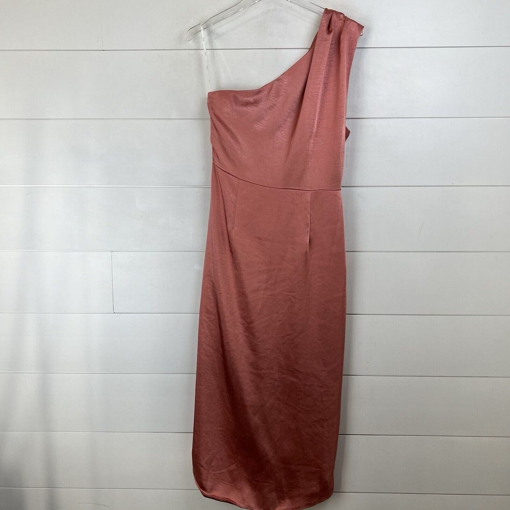 Elliatt One Shoulder Dress in Metallic Rose - Picture 8 of 12